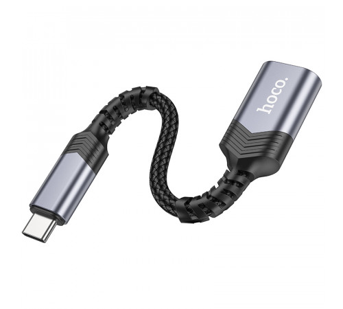 Кабель-перехідник HOCO UA24 Type-C male to USB female 3.0 converter Metal Gray (6942007608848)