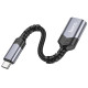 Кабель-перехідник HOCO UA24 Type-C male to USB female 3.0 converter Metal Gray (6942007608848)