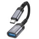 Кабель-перехідник HOCO UA24 Type-C male to USB female 3.0 converter Metal Gray (6942007608848)