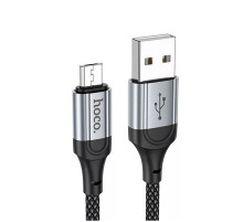 Кабель HOCO X102 USB to Micro 2.4A, 1m, nylon, aluminum connectors, Black (6942007608763)