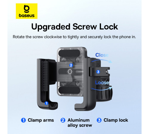 Велотримач для телефона Baseus GoTrip Series Bike Phone Mount Cluster Black (C40572301111-00)