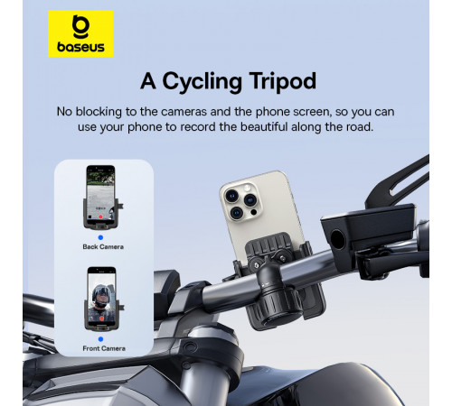 Велотримач для телефона Baseus GoTrip Series Bike Phone Mount Cluster Black (C40572301111-00)