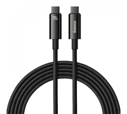 Кабель Baseus Tungsten Gold Fast Charging Data Cable Type-C to Type-C 240W 3m Black (CAWJ040201)