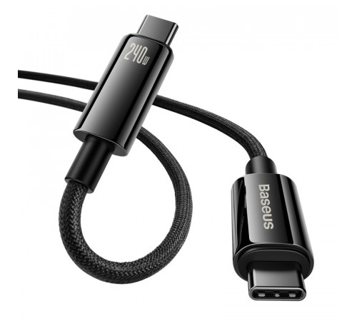 Кабель Baseus Tungsten Gold Fast Charging Data Cable Type-C to Type-C 240W 3m Black (CAWJ040201)