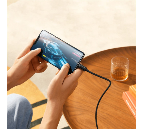 Кабель Baseus Tungsten Gold Fast Charging Data Cable Type-C to Type-C 240W 3m Black (CAWJ040201)