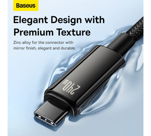 Кабель Baseus Tungsten Gold Fast Charging Data Cable Type-C to Type-C 240W 3m Black (CAWJ040201)