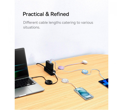 Кабель Baseus Free2Draw Mini Retractable Charging Cable Type-C to Type-C 100W 1m Galaxy Blue (P10364500311-00)