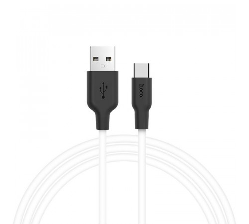 Кабель HOCO X21 USB to Type-C 2A, 1m, silicone, TPE connectors, Black+White (6957531071402)