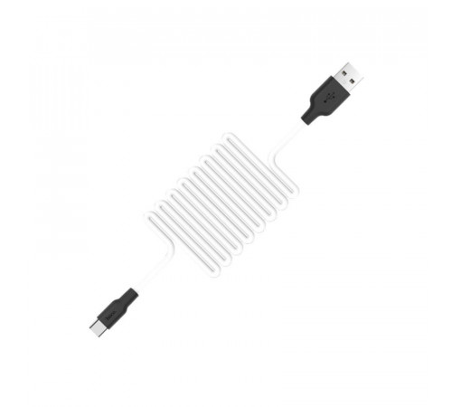 Кабель HOCO X21 USB to Type-C 2A, 1m, silicone, TPE connectors, Black+White (6957531071402)