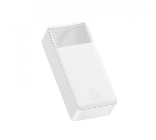 Зовнішній акумулятор Baseus Bipow Digital Display Power Bank 30000mAh 15W White Overseas Edition （With Simple Series Charging Cable USB to Micro 25cm (PPBD050202)