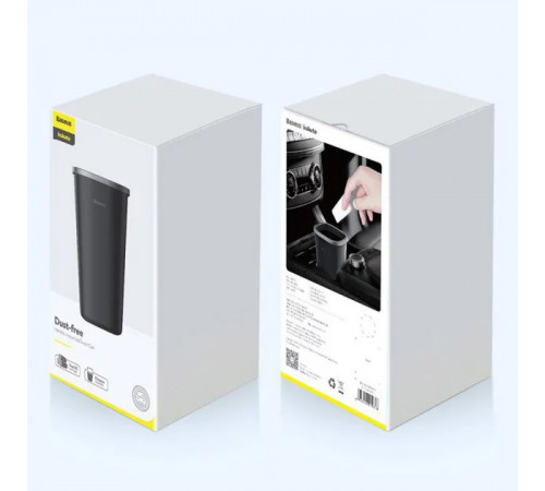 Автомобільний сміттєвий контейнер Baseus Dust-free Vehicle-mounted Trash Can（TrashBag 3 roll/90）Black (CRLJT-A01)