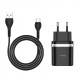 Мережевий зарядний пристрій з кабелем HOCO C12Q Smart QC3.0 charger set(Type-C) 18W Black (6931474716293)