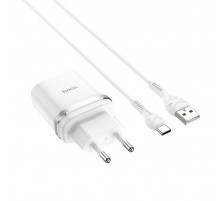 Мережевий зарядний пристрій з кабелем HOCO C12Q Smart QC3.0 charger set(Type-C) 18W White (6931474716309)