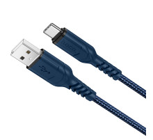 Кабель HOCO X59 USB to Type-C 3A, 1m, nylon, TPE connectors, Blue (6931474744944)