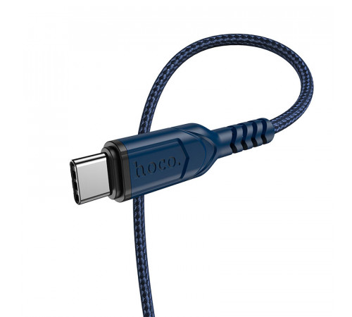 Кабель HOCO X59 USB to Type-C 3A, 1m, nylon, TPE connectors, Blue (6931474744944)