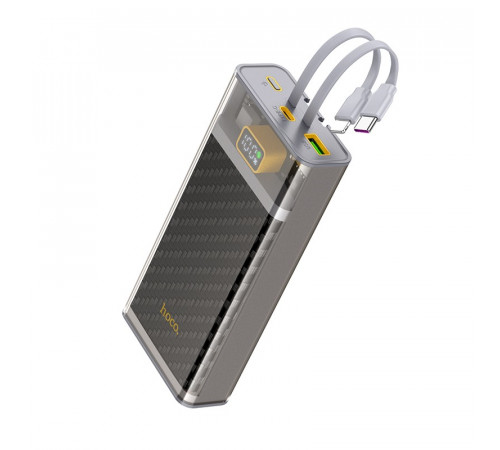 Зовнішній акумулятор HOCO J104A Discovery edition 22.5W fully compatible power bank with cable(20000mAh) Gray (6931474788962)