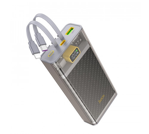 Зовнішній акумулятор HOCO J104A Discovery edition 22.5W fully compatible power bank with cable(20000mAh) Gray (6931474788962)