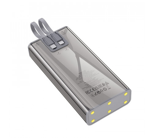 Зовнішній акумулятор HOCO J104A Discovery edition 22.5W fully compatible power bank with cable(20000mAh) Gray (6931474788962)