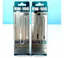 Навушники MP3 Remax RM-106 Wired Earphone for Calls and Music 3.5mm Original