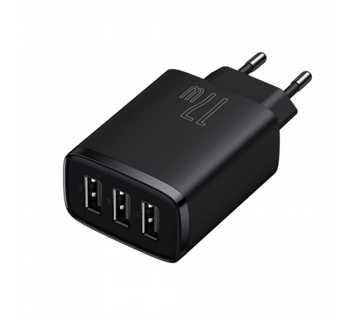 Мережевий зарядний пристрій Baseus Compact  Charger 3U 17W EU Black (CCXJ020101)