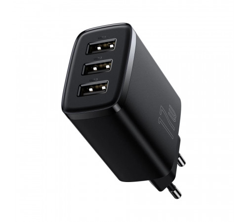 Мережевий зарядний пристрій Baseus Compact  Charger 3U 17W EU Black (CCXJ020101)