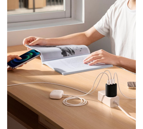 Мережевий зарядний пристрій Baseus Compact  Charger 3U 17W EU Black (CCXJ020101)