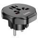 Мережевий адаптер HOCO AC6 Unimpeded universal conversion plug Black (6931474791511)