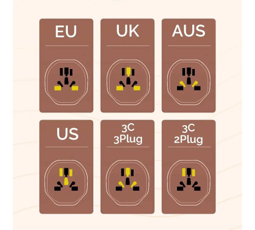 Мережевий адаптер HOCO AC6 Unimpeded universal conversion plug Black (6931474791511)