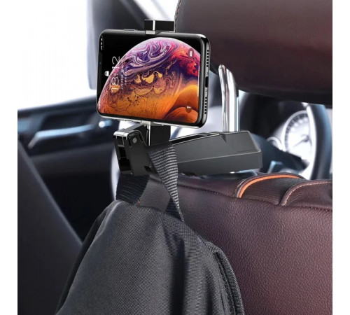 Автотримач для телефона Baseus Backseat Vehicle Phone Holder Hook Black (SUHZ-A01)