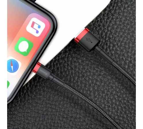 Кабель Baseus Cafule Cable USB For iP 2A 3m Red+Black (CALKLF-R91)