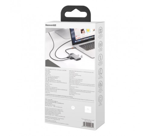 USB-хаб Baseus Metal Gleam Series 4-in-1 Multifunctional Type-C HUB Docking Station Gray（Type-C to HDMI*1+USB3.0*1+USB2.0*1+PD*1） (CAHUB-CY0G)