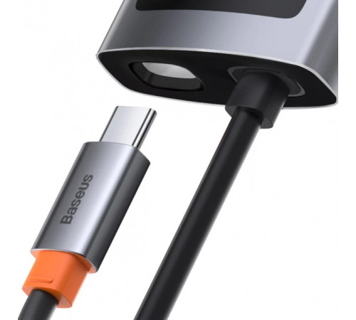 USB-хаб Baseus Metal Gleam Series 4-in-1 Multifunctional Type-C HUB Docking Station Gray（Type-C to HDMI*1+USB3.0*1+USB2.0*1+PD*1） (CAHUB-CY0G)