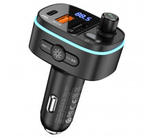 АЗП з FM-модулятором HOCO E62 Fast PD20W+QC3.0 car BT FM transmitter Black (6931474756299)