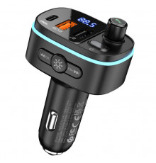 АЗП з FM-модулятором HOCO E62 Fast PD20W+QC3.0 car BT FM transmitter Black (6931474756299)