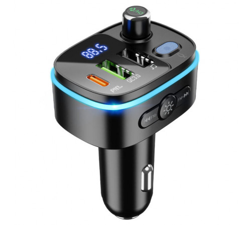 АЗП з FM-модулятором HOCO E62 Fast PD20W+QC3.0 car BT FM transmitter Black (6931474756299)