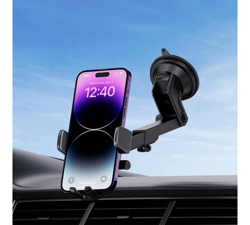 Автотримач для телефона Baseus UltraControl Pro Series Clamp-Type Car Holder Set Cluster Black (C40351600113-00)