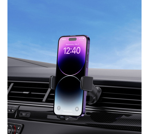 Автотримач для телефона Baseus UltraControl Pro Series Clamp-Type Car Holder Set Cluster Black (C40351600113-00)