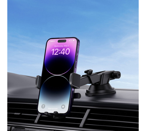 Автотримач для телефона Baseus UltraControl Pro Series Clamp-Type Car Holder Set Cluster Black (C40351600113-00)