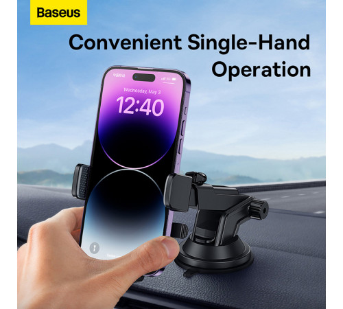 Автотримач для телефона Baseus UltraControl Pro Series Clamp-Type Car Holder Set Cluster Black (C40351600113-00)