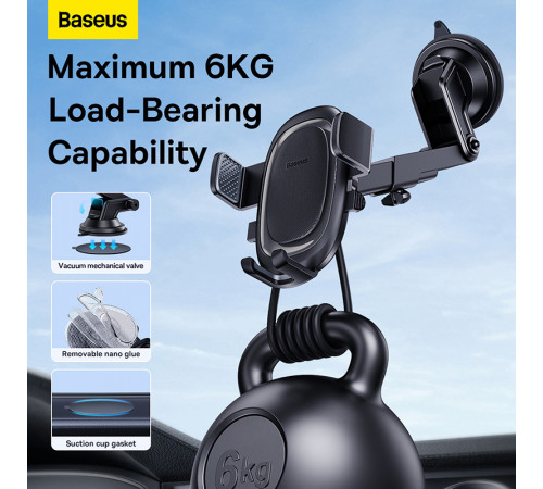 Автотримач для телефона Baseus UltraControl Pro Series Clamp-Type Car Holder Set Cluster Black (C40351600113-00)