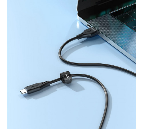 Кабель ACEFAST C3-03 Type-C to Type-C 3A, 60W, 1.2m, TPE, TPE connectors, Black (6974316280842)