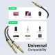 Аудіокабель UGREEN 3.5mm TRS to Dual 6.35mm TS Audio Cable 1m (Gray) (UGR-10613)
