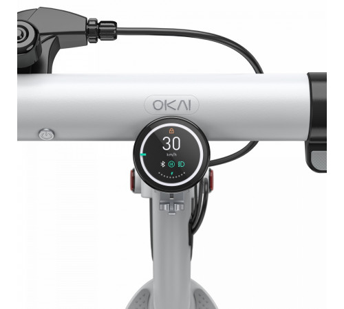 Електросамокат OKAI ES10-NEON Lite White 9", 300(600)W, 7.8Ah, 30km, 25km\h, 20%, NFC, App, 15kg (ES10-W)