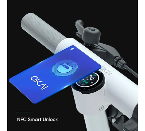 Електросамокат OKAI ES10-NEON Lite White 9", 300(600)W, 7.8Ah, 30km, 25km\h, 20%, NFC, App, 15kg (ES10-W)