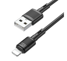 Кабель HOCO X83 USB to iP 2.4A, 1m, PVC, PVC connectors, Black (6931474770868)