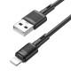 Кабель HOCO X83 USB to iP 2.4A, 1m, PVC, PVC connectors, Black (6931474770868)