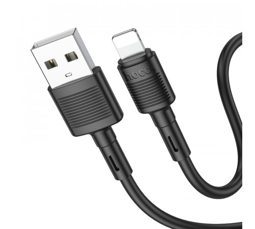 Кабель HOCO X83 USB to iP 2.4A, 1m, PVC, PVC connectors, Black (6931474770868)