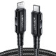 Кабель ACEFAST C4-01 Type-C to iP 3A, 30W, 1.8m, nylon, zinc connectors, Black (6974316281306)