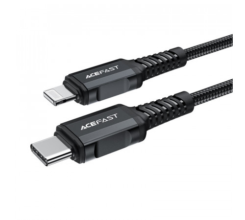 Кабель ACEFAST C4-01 Type-C to iP 3A, 30W, 1.8m, nylon, zinc connectors, Black (6974316281306)