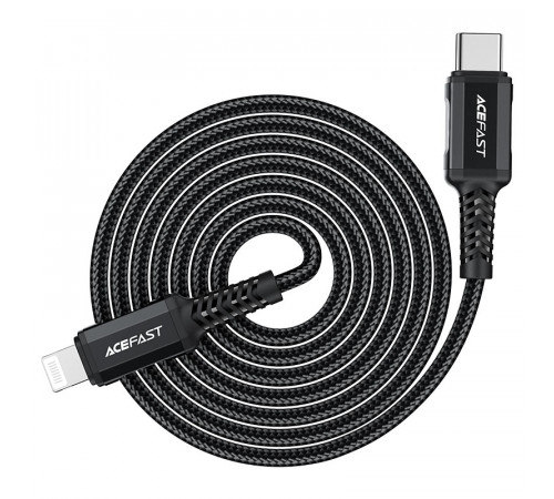 Кабель ACEFAST C4-01 Type-C to iP 3A, 30W, 1.8m, nylon, zinc connectors, Black (6974316281306)
